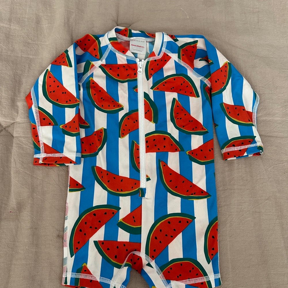 Hanna Andersson Watermelon Stripe Kids Bodysuit 12-18